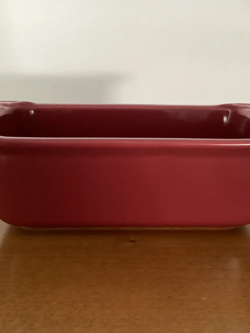 Longaberger Pottery paprika red “Woven Traditions” Mini Loaf Pan-Very Nice